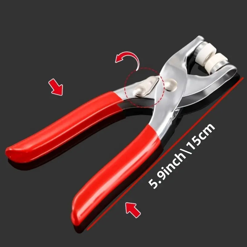 Tich Button Plier With 50 Free Buttons (Steel)