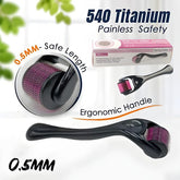 Derma Roller with 540 Titanium Needles (0.5mm)  for Face & Hair Growth