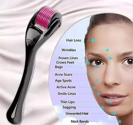 Derma Roller with 540 Titanium Needles (0.5mm)  for Face & Hair Growth